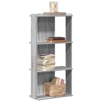 Boekenkast 3-laags 60x30x120 cm bewerkt hout grijs sonoma eiken - thumbnail