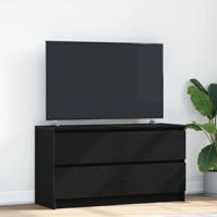 Tv-meubel 100x35x54 cm bewerkt hout zwart - thumbnail