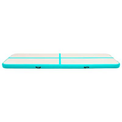 VidaXL Gymnastiekmat met pomp opblaasbaar 800x100x20 cm pvc groen - thumbnail