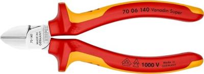 Knipex Zijsnijtang verchroomd ge‹soleerd met meer-componentengrepen, VDE-getest 140 mm - 7006140 - thumbnail