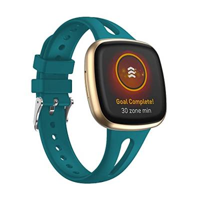 Fitbit Versa 3 & 4 / Sense 1 & 2 - Sportbandje druppel design - Small - Blauwgroen Fitbit Versa 3 & 4 / Sense 1 & 2 - Sportbandje druppel design - Small - Blauwgroen