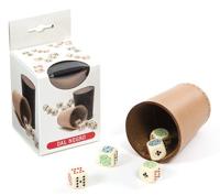 Dal Negro pokerbeker met dobbelstenen 13 x 8 cm leer 6 delig - thumbnail