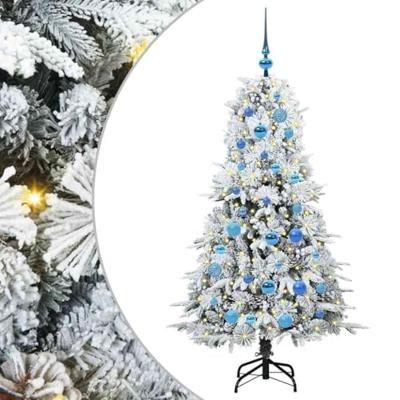 VidaXL Kunstmatige inklapbare kerstboom wit 150 cm pe en pvc
