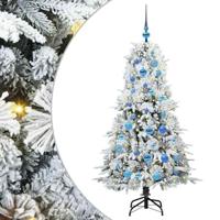 VidaXL Kunstmatige inklapbare kerstboom wit 150 cm pe en pvc - thumbnail