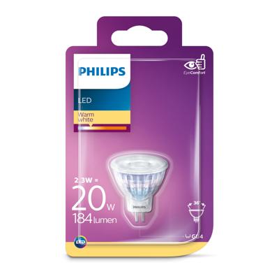 Philips LED Reflector lamp met GU4 fitting - 2.3W vervangt 20W - MR11 12V lampje