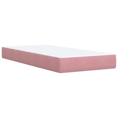 Boxspring met matras fluweel roze 80x200 cm