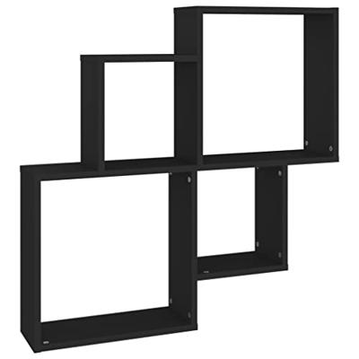 VidaXL Wandschap kubus 80x15x78,5 cm bewerkt hout zwart