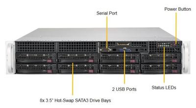 Supermicro SuperServer 5029P-WTR Intel C622 LGA 3647 Rack (2U) zwart - Barebone-servers (Intel C622, LGA 3647, DDR4-SDRAM, 768 GB, 192 GB, 2133,2400,2666 MHz)