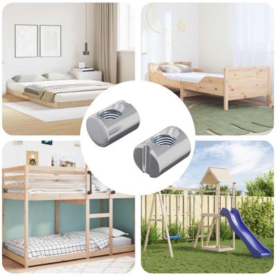 VidaXL Barrelmoeren 2 pcs zilver m6 x 13 mm metaal