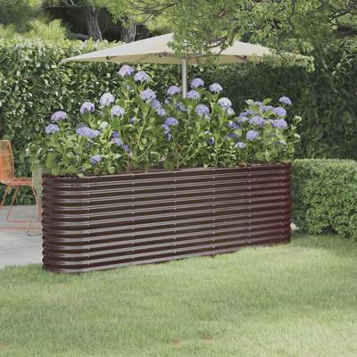 VidaXL Plantenbak 224x40x68 cm gegalvaniseerd staal bruin