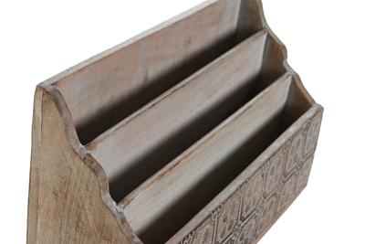 Multi-Functionele Organiser DKD Home Decor Wit Natuurlijk Mangohout 32 x 13 x 21 cm (12 Stuks)