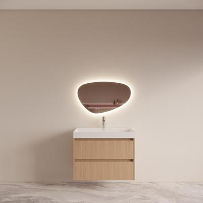 Badmeubelset BWS Riga Met Lako Wastafel Wit 80 cm Licht Eiken Japandi