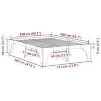 Bedframe met opslag Wit 150 x 200 cm Massief grenenhout - thumbnail