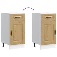 Keuken onderkast Kalmar bewerkt hout artisanaal eikenkleur - thumbnail