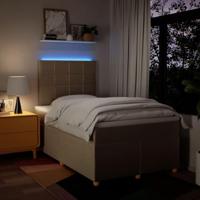 Boxspring met matras stof crèmekleurig 120x200 cm - thumbnail