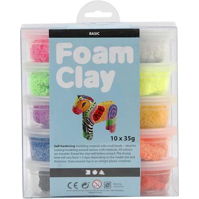 Creativ Company Foam klei - basiskleuren, 10x35gr