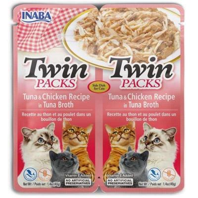 INABA CAT Twin Tonijn met Kip in Bouillon - kattensnack - 2x40g