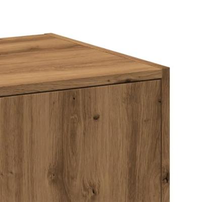 Apothekerskast 30x41x144,5 cm bewerkt hout artisanaal eiken - thumbnail