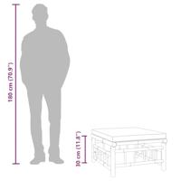 Tuinvoetenbank met kussen bamboe crèmewit - thumbnail