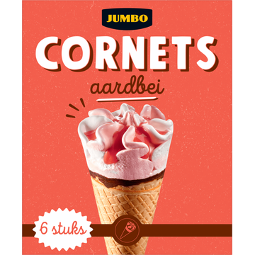 Jumbo Cornets Aardbei 6 Stuks