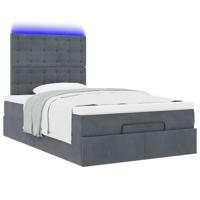 Ottoman bed met matrassen en LED's 80x200cm fluweel donkergrijs - thumbnail