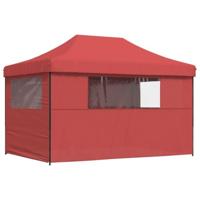 Partytent inklapbaar pop-up met 4 zijwanden bordeauxrood - thumbnail