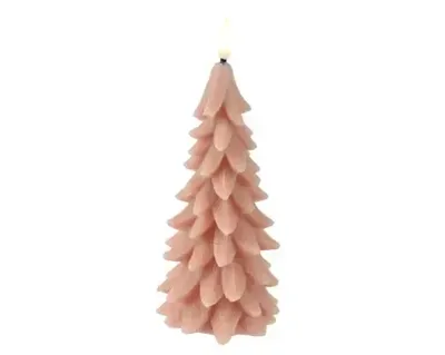 Lumineo ledkaars kerstboom 19.3cm roze