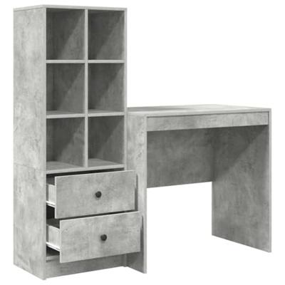 Bureau met lade 2 pcs Beton Grijs