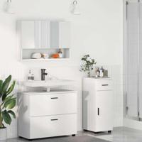 Badkamermeubelset 3 pcs Wit 76,5 x 35 x 64 cm Bewerkt hout - thumbnail
