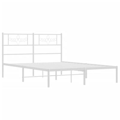 Bedframe met hoofdbord metaal wit 120x200 cm Bedframe met hoofdbord metaal wit 120x200 cm