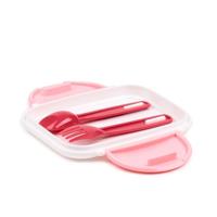 Moomin Paars Clip Bento Box Lunchtrommel met bestek - thumbnail