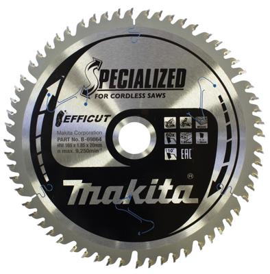 Makita Cirkelzaagblad voor Hout | Efficut | Ø 165mm Asgat 20mm 60T - B-69864