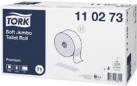 Tork Premium jumborol toiletpapier zacht, 2-Laags, systeem T1, wit, doos van 6 rollen - thumbnail