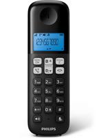Philips D1611B/34 draadloze vaste telefoon, achtergrondverlichting, HQ-geluid, Agenda 50 nummers, laag stroomverbruik, beller-identificatie, bereik 50 m - 300 m, zwart (compatibel: ES, IT, FR) - thumbnail