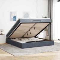 Ottoman bed met matras 160x200cm fluweel donkergrijs - thumbnail