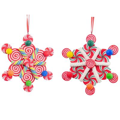 4.75 inch H Clay Dough Candy Snowflake Orna X 2. 5x5x10 cm kerstornament Kurt S. Adler - Kurt s adler