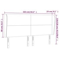 Hoofdbord met randen 163x23x118/128 cm fluweel donkergroen - thumbnail