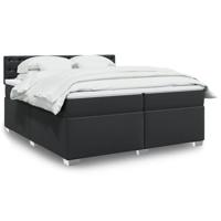 Boxspring met matras kunstleer zwart 200x200 cm - thumbnail