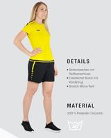 JAKO 6218D Short Competition 2.0 Dames - Zwart/Fluogeel - 42-44 - thumbnail