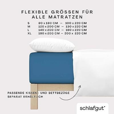 Schlafgut Schlafgut Pure Jersey Boxspring Hoeslaken M - 120x200 - 130x220 615 Blue Mid