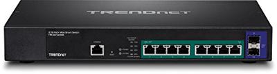 TRENDnet 10-poort 2.5GBASE-T Web Smart PoE+ Switch, 8 x 2.5GBASE-T RJ-45 PoE+ poorten, 2 x 10G OptiPlex + slots, 240W PoE totaal vermogen, TPE-30102WS