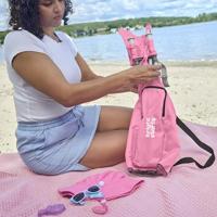 BRIGHT STARS Booster Seat, Groen, Opvouwbaar, Draagbaar, Reis, Lichtgewicht en Gemakkelijk Schoon te Maken, Draagtas Inbegrepen - thumbnail