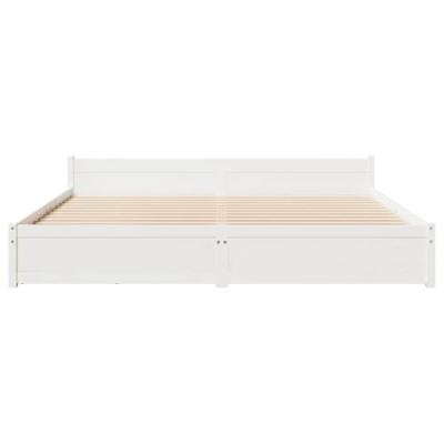 Bedframe zonder matras massief grenenhout wit 160x200 cm
