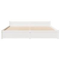 Bedframe zonder matras massief grenenhout wit 160x200 cm - thumbnail