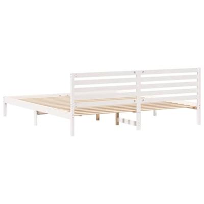 Bedframe met hoofdeinde Wit 180 x 220 cm Massief grenenhout Bedframe met hoofdeinde Wit 180 x 220 cm Massief grenenhout
