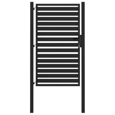 Tuinpoort afsluitbaar 100x150 cm aluminium zwart