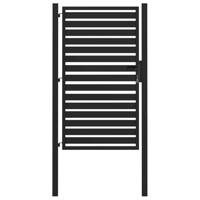 Tuinpoort afsluitbaar 100x150 cm aluminium zwart - thumbnail