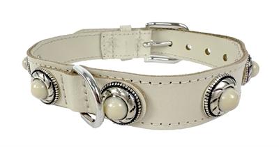 Sazzz halsband hond adventure stone leer creme