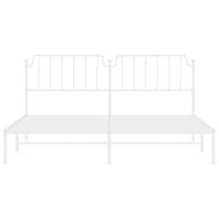 Bedframe met hoofdbord metaal wit 193x203 cm - thumbnail