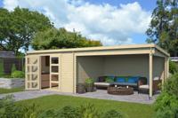 Outdoor Life Olenka Blokhut 730x350 cm 28 mm vuren blank- Zadeldak- Onbehandeld vurenhout- Outdoor Life - thumbnail